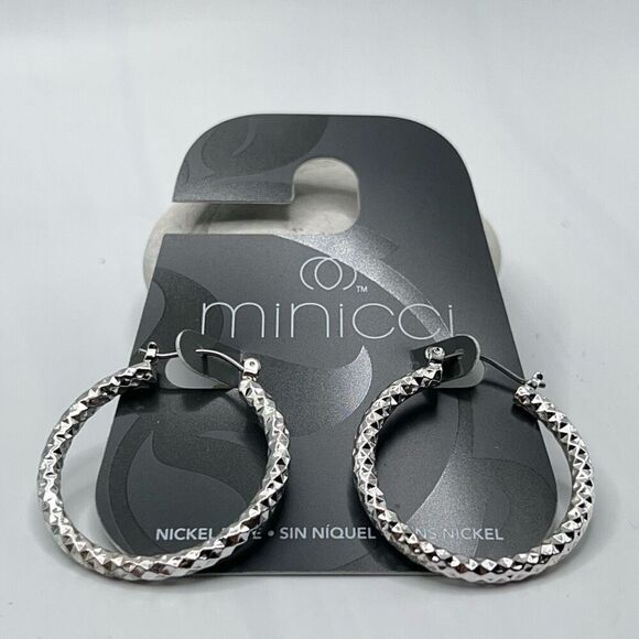 Minicci Silver Hoop Earrings - Picture 5 of 6